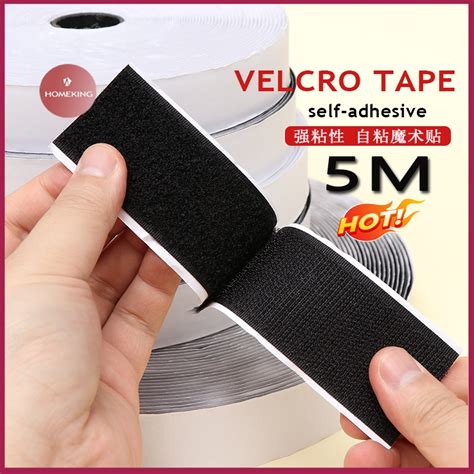 4 Styles 5M 2 Roll Pack Self Adhesive Velcro Tape Double Sided Hook