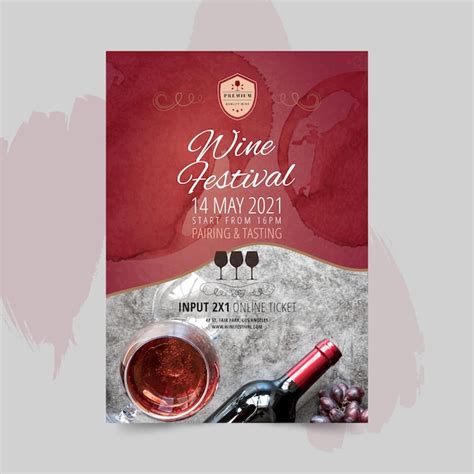 Free Vector Wine Festival Poster Template