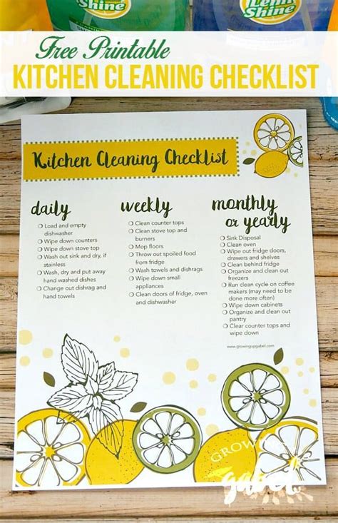 Free Printable Kitchen Cleaning Checklist