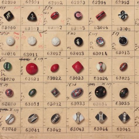 1915 Sample Card 151 Czech Antique Glass Buttons