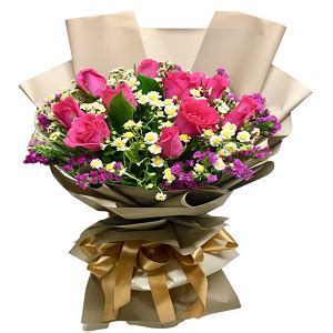 1dz. Dark Pink Roses Bouquet – RedFlowersnGifts.com