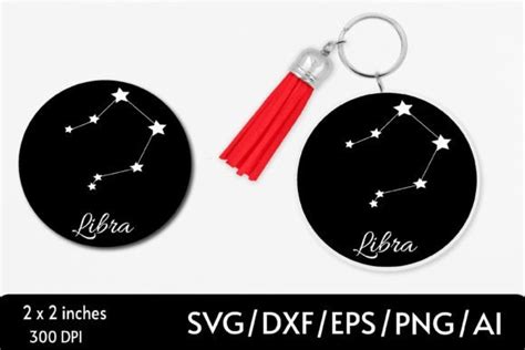 Libra Zodiac Star Keychain SVG Graphic By Rizu Designs Creative Fabrica