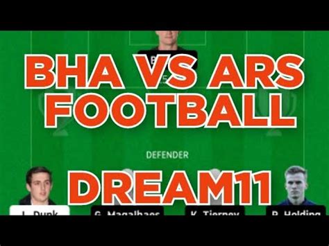 BHA Vs ARS Football Team Prediction Dream11 Win YouTube