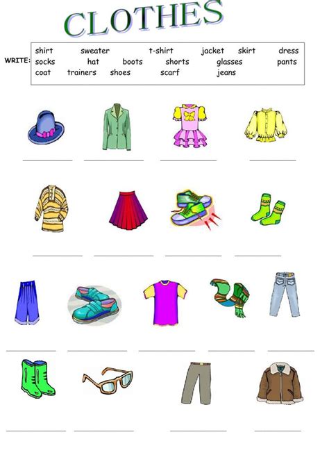 15 Best The Clothes Esl English Worksheets Images On Pinterest