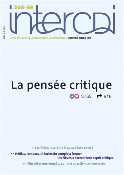 Former lesprit critique des élèves Inter CDI