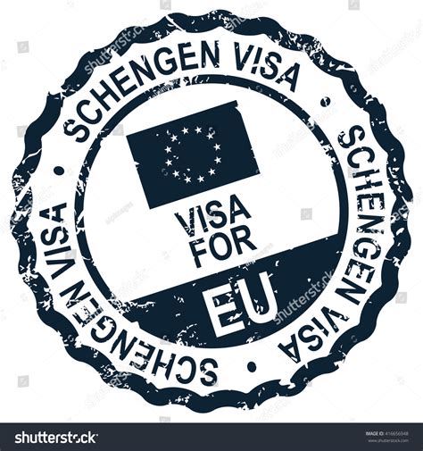 Schengen Visa Stamp Stock Vector Royalty Free 416656948 Shutterstock