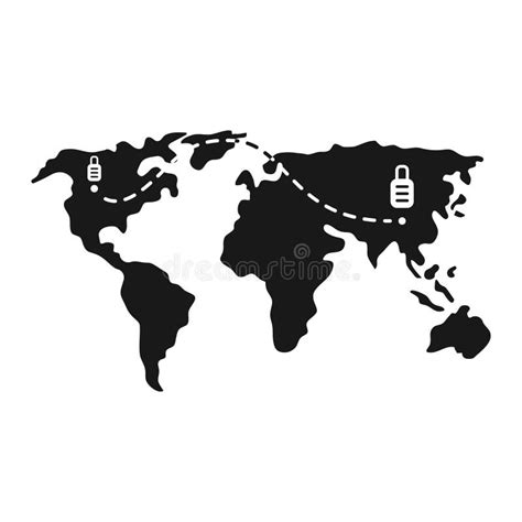 World Map Travel Vector Icon Travel Route On A Vector Map Icon Of