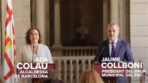 Ada Colau I Jaume Collboni Acord D Esquerres Per A L Ajuntament De