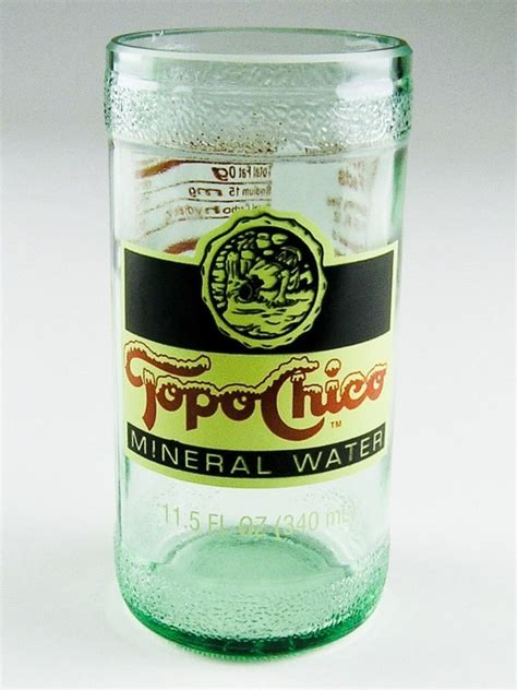 Recycled Topo Chico Bottle Drinking Glass by wolfartglass on Etsy