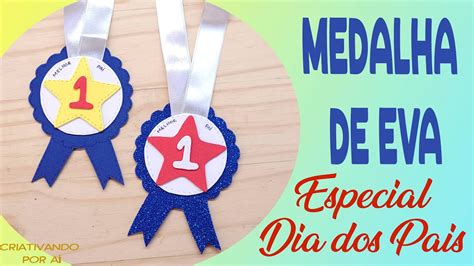 Medalha De EVA I Lembrancinha Para O Dia Dos Pais I Molde YouTube