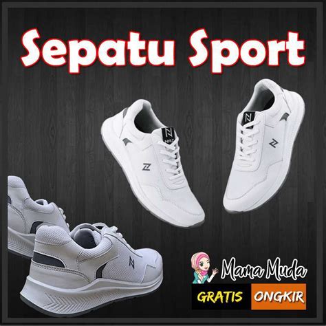 Promo Sepatu Sneakers Sport Putih Sepatu Olahraga Pria Premium Naz Axl