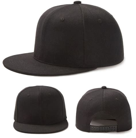 Gorras Plana Lisa Snapback Negra Con Visera Verde