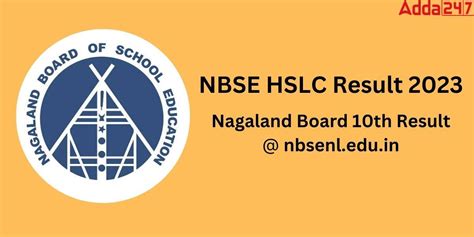 Nbse Hslc Result Nagaland Board Class Result Link Out