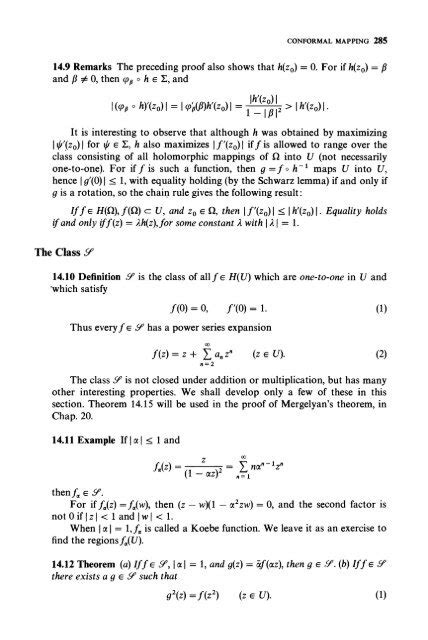 CONFORMAL MAPPING 285 14