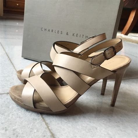 Charles Keith Nude Heels Fesyen Wanita Di Carousell