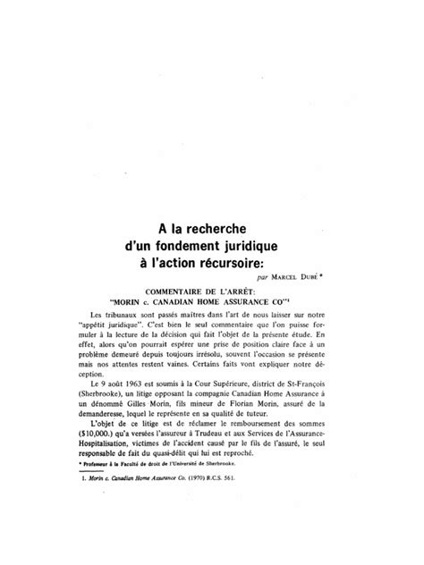 Les Fondements Juridiques Du Récursoire | PDF