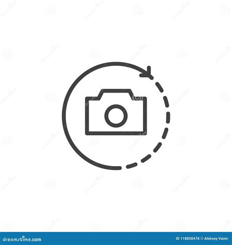 Rotate Camera Outline Icon Stock Vector Illustration Of Logo 118858478