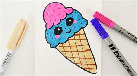 Kawaii Ice Cream Diy S Es Eis In Der Waffel Zeichnen F R Geburtstags