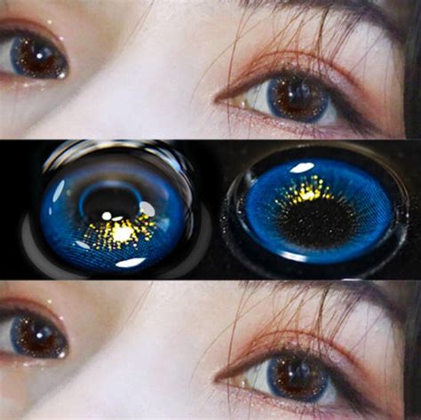 Princess Idol Golden Blue Colored Contact Lenses Contacts Be1119