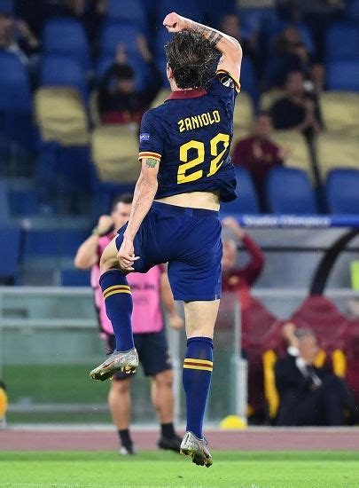 Romas Nicolo Zaniolo Celebrates After Scoring Editorial Stock Photo