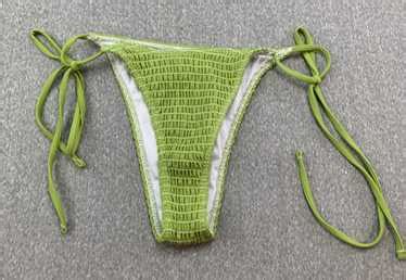 Smocked String Bikini Tankini Swimsuit Bottom Womens Gem