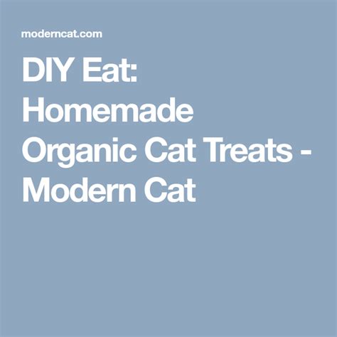 Diy Eat Homemade Organic Cat Treats Modern Cat Organic Cat Treats