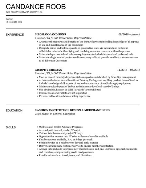 Call Center Sales Representative Resume Samples Velvet Jobs