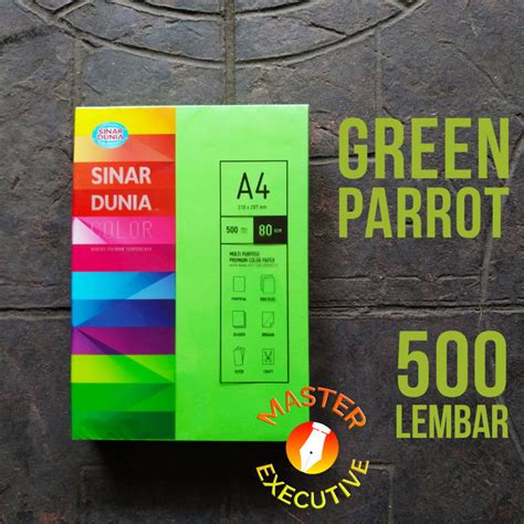 Jual Rim Sinar Dunia SiDu Color Kertas A4 80 Warna Green Parrot IT