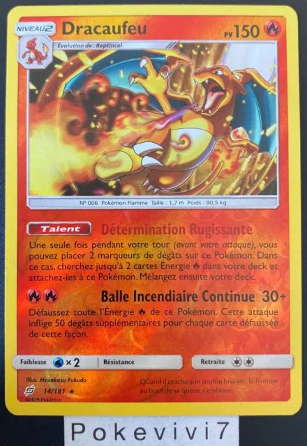 Carte Pokemon Dracaufeu Rare Reverse Soleil Et Lune Sl Fr