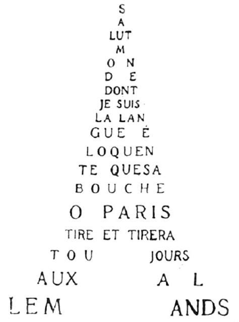 Id Es De Calligrammes Calligramme Guillaume Apollinaire