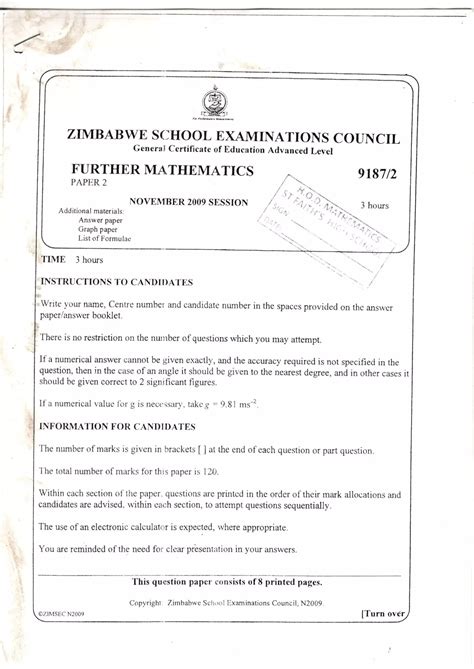 Zimsec 2014 Examination November Quastion Papers 1