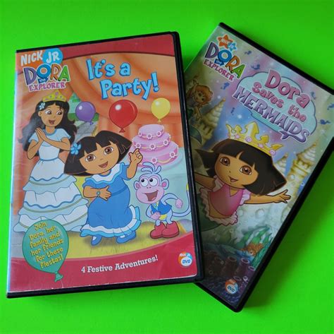 DORA the Explorernick Jr. Dvdsit's A Party, & dora Saves the Mermaids,lot of 2pre-owned in Great ...