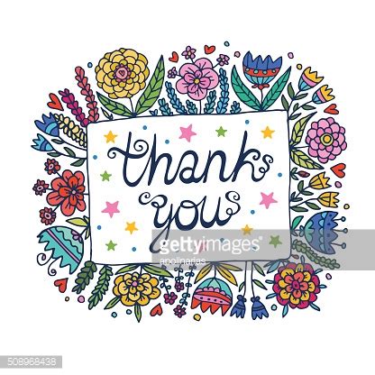 Thank You Floral Frame Illustration vector image | Royalty Free