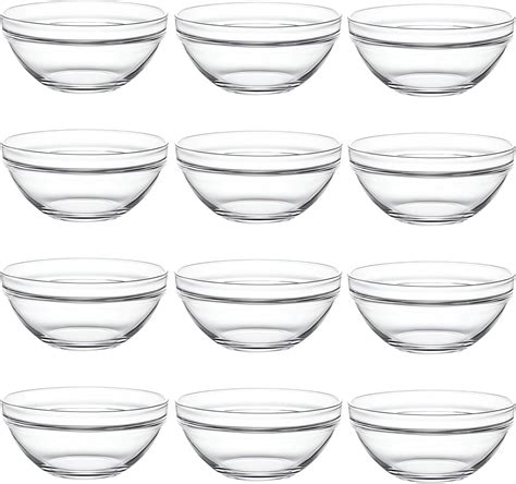 Dabh4nd Stackable Glass Bowls For Food Pudding And Caviar Elegant 1 5 Oz Clear Cups Perfect