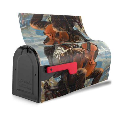 Bingfone Western Guitar Cowboy Magnetic Mailbox Cover Standard Size For