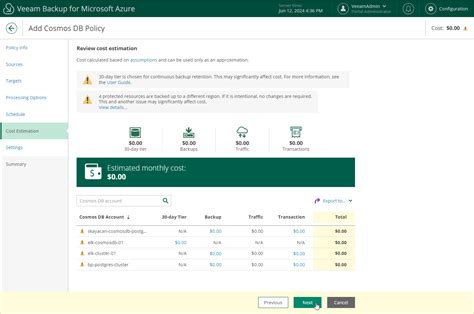 Step Review Estimated Cost Veeam Backup For Microsoft Azure Guide