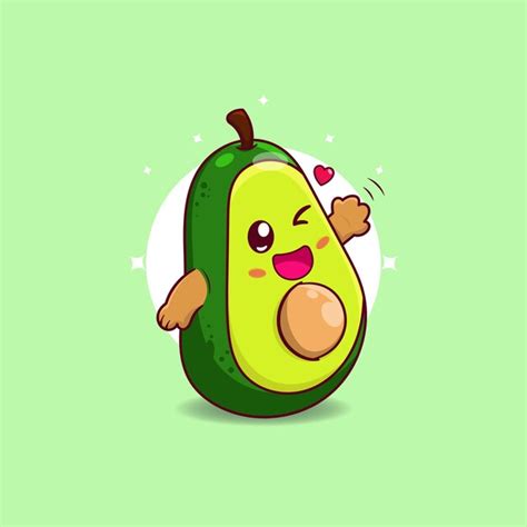 Vector Libre De Dibujos Animados De Aguacate Expresi N Feliz Vector