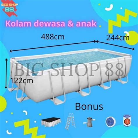 Jual KOLAM RENANG PORTABLE KOLAM RENANG KELUARGA RECTANGULAR POOL PRISM