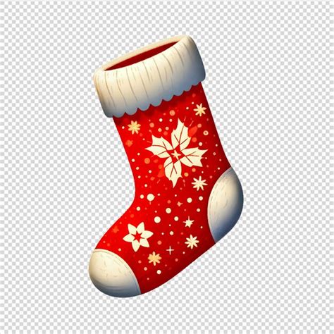 Premium PSD A Lovely Santa Claus Red Sock On A Transparent Background