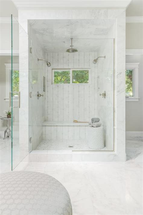 Walk In Shower For Two Transitional Bathroom