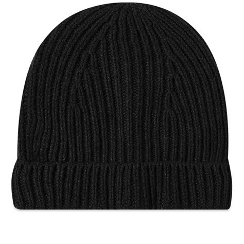 Rick Owens Mens Ribbed Beanie In Black Rick Owens