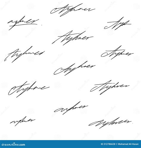 Letter a Signature Ideas for Document Certificates. Stock Photo ...