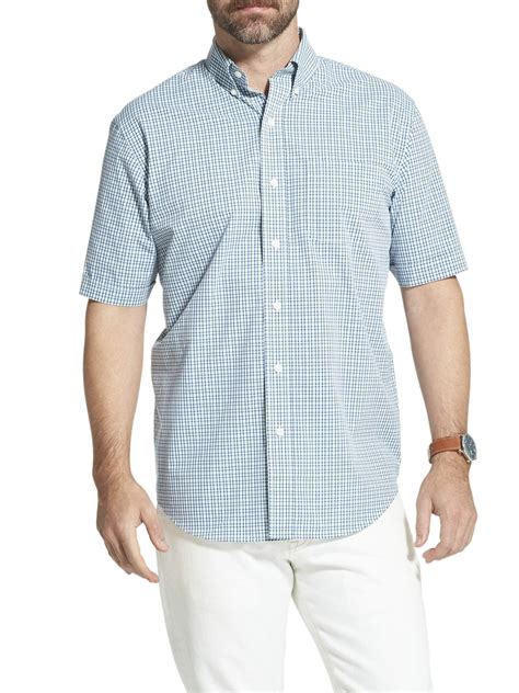 Arrow Arrow Mens Hamilton Poplin Plaid Short Sleeve Button Down