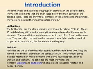 Lanthanides and actinides | PPT