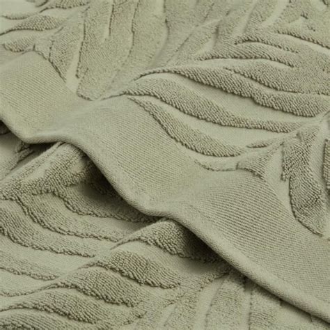 Sage Green Sculpted Palm Leaf Bath Towel V Green Towels Towel