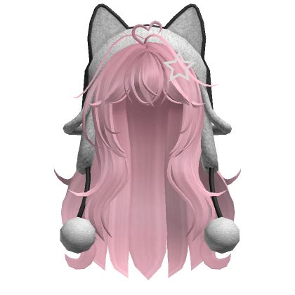 Wolfcut Hair W Cat Ushanka Pink Roblox