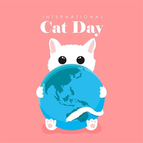 Premium Vector International Cat Day Poster Template