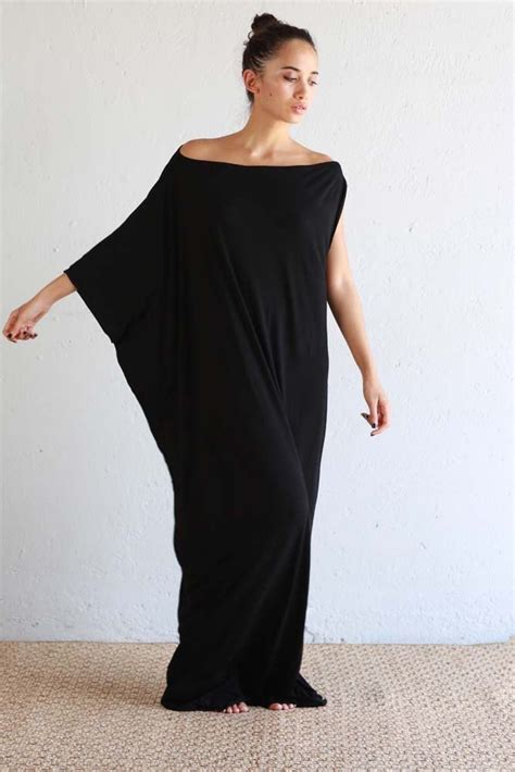 Black Kaftan Dress Beach Kaftan Maxi Dress Boho Dress Etsy Boho