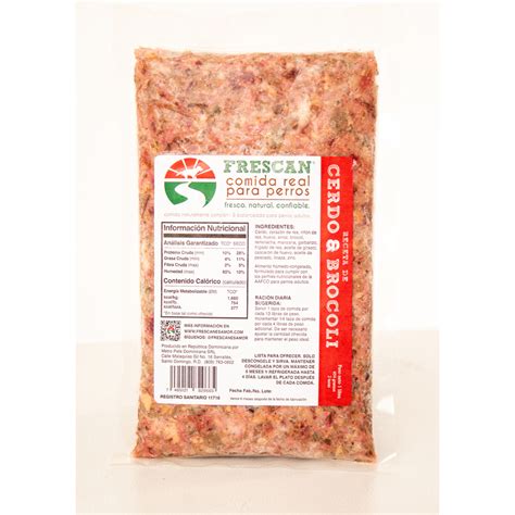 Frescan Cerdo And Brócoli Alimento Sin Preservantes Para Perros 1lb