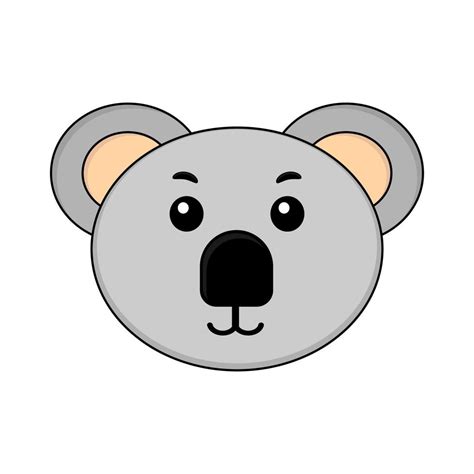 Illustration of cute koala face cartoon character. 9733021 Vector Art ...